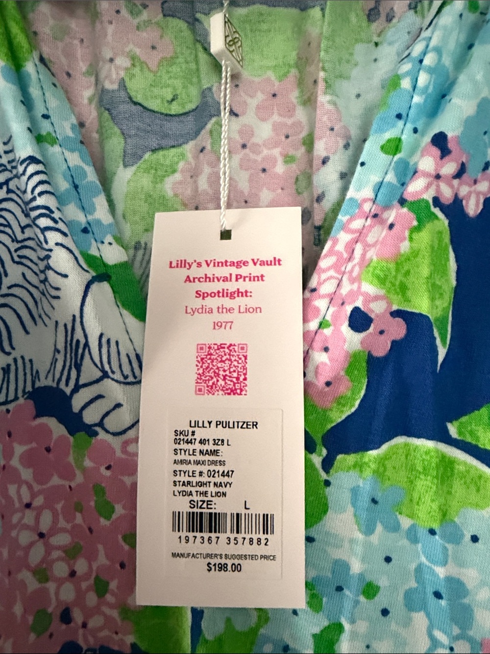 Lily Pulitzer Amiria Maxi Dress in Blue, Pink & Green. Size large. NWT - Picture 5 of 5